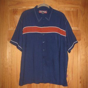 Diner Blue Button Down Short Sleeve Shirt